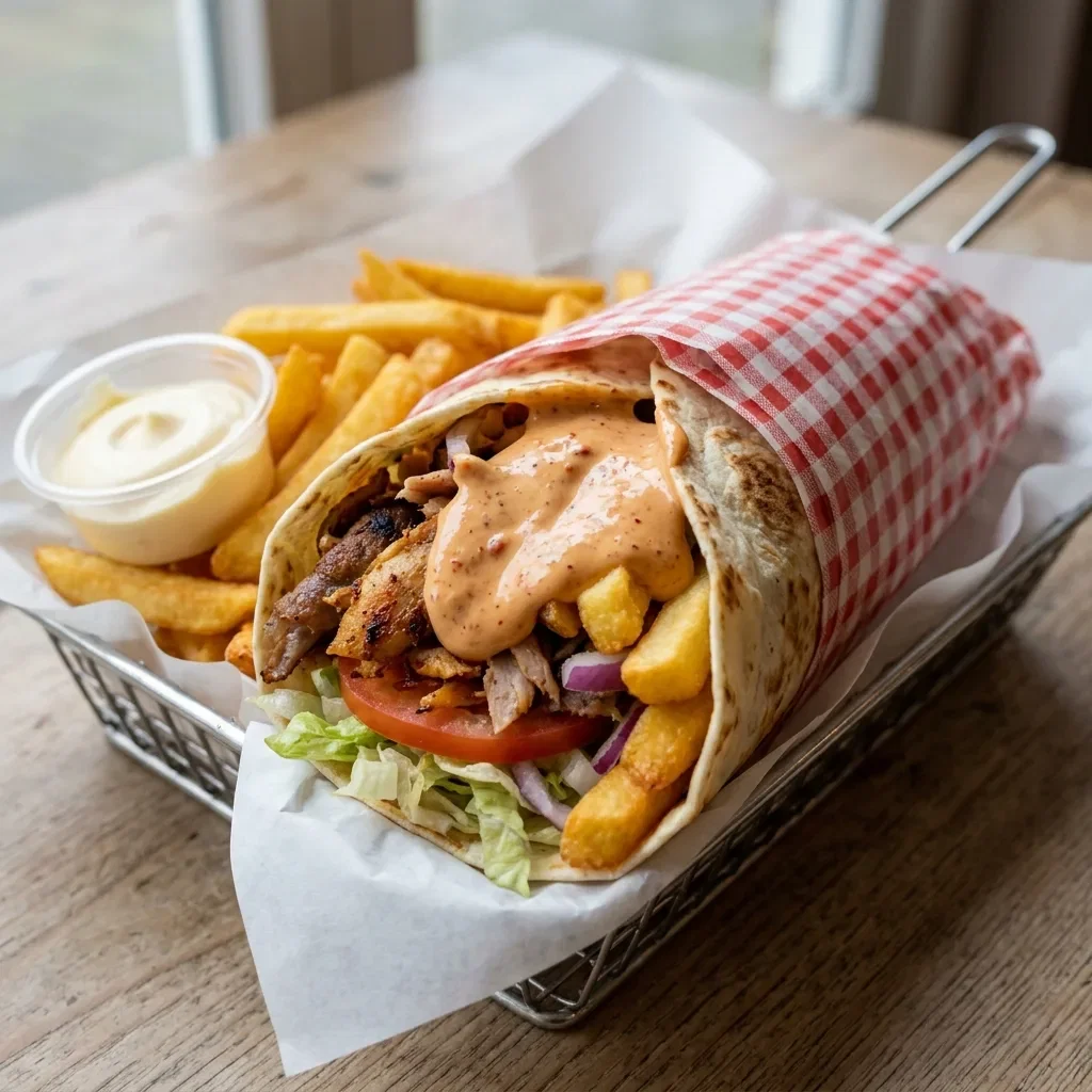 Dürüm mix with fries