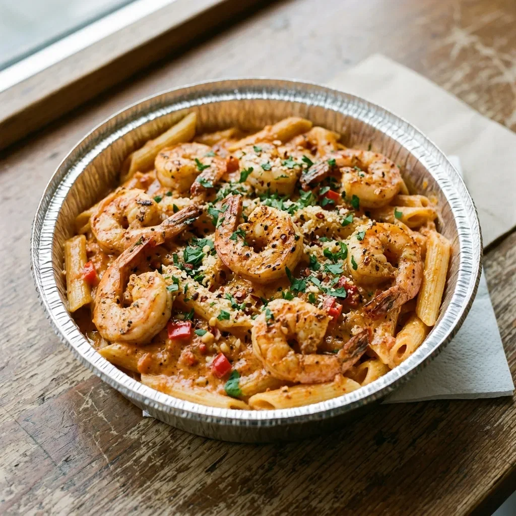 Pasta scampi spicy