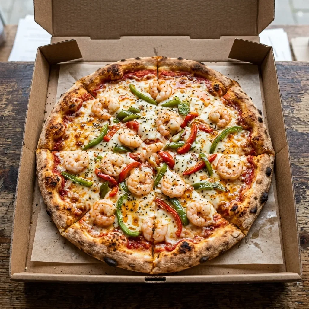 Pizza scampi medium