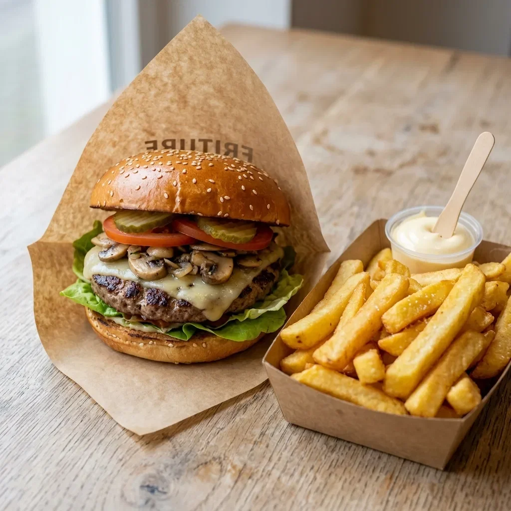 Muschroom cheeseburger
