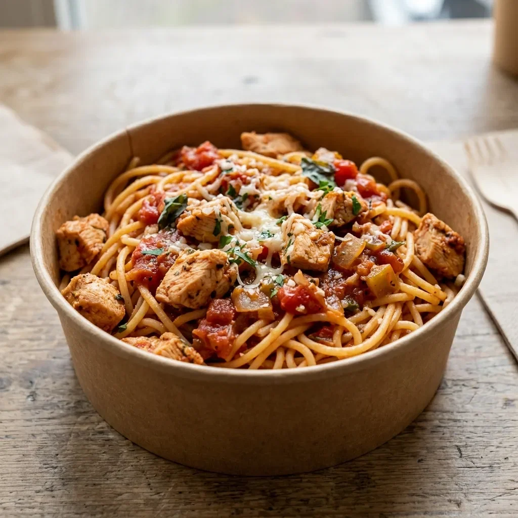 Spaghetti chicken