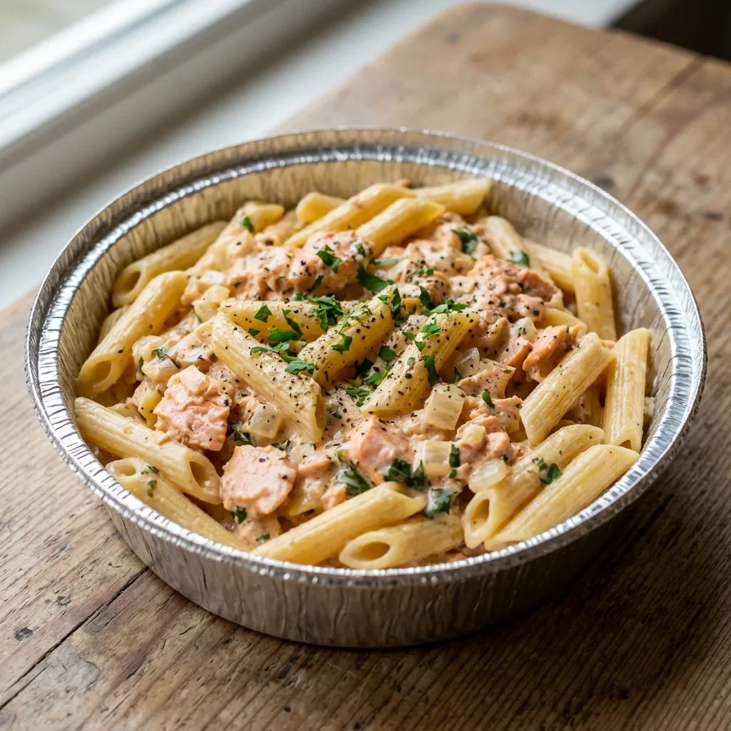Penne heat salmone