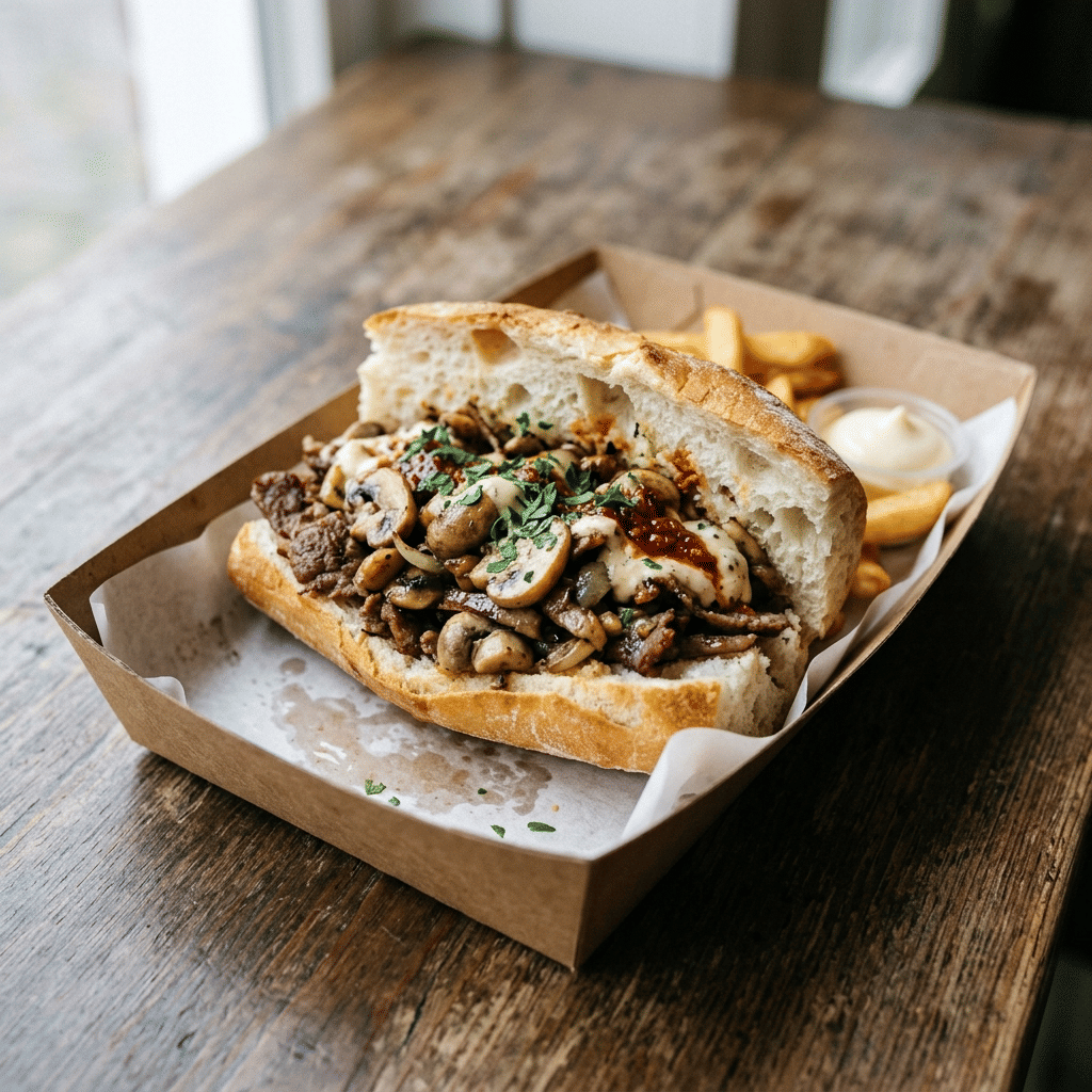 Broodje kebab champignons