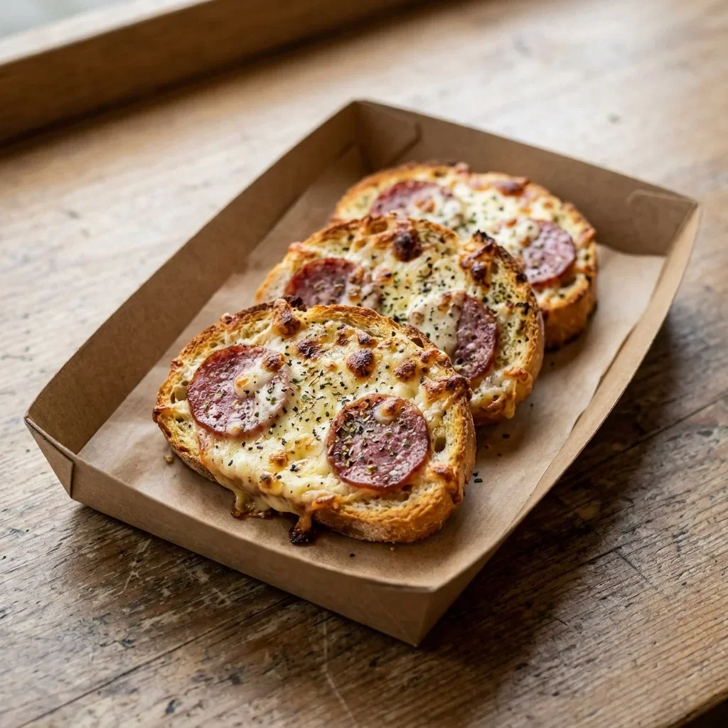 Lookbrood met kaas en salami