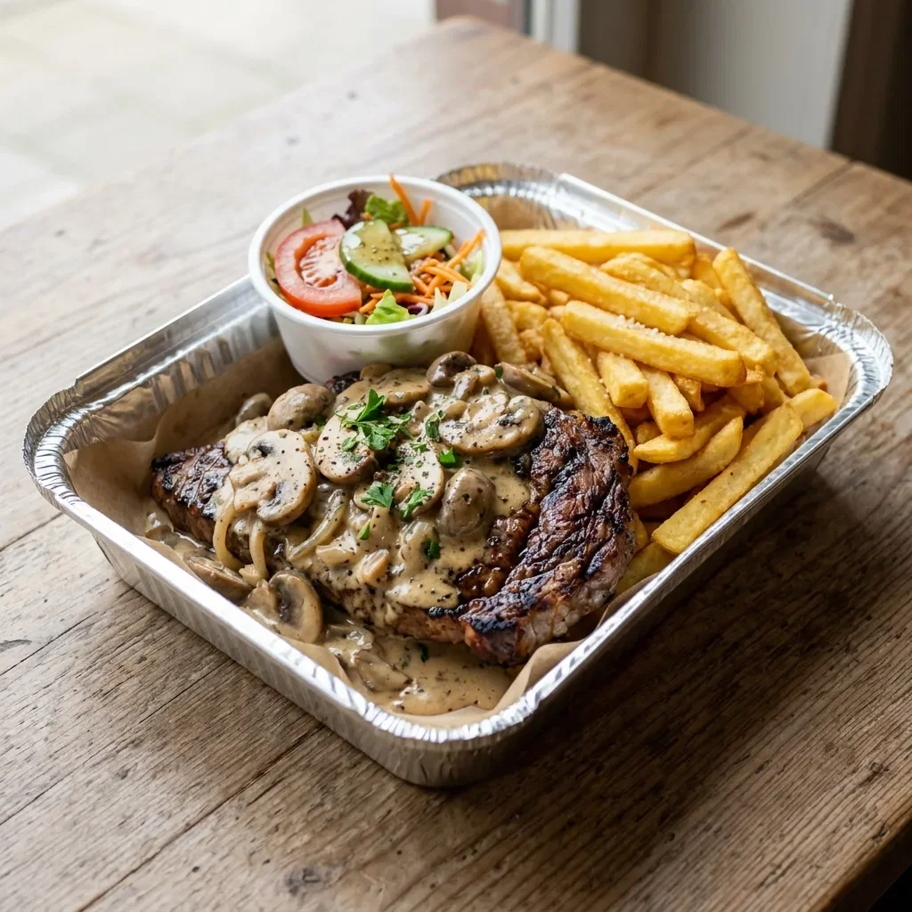 Steak champignonroomsaus