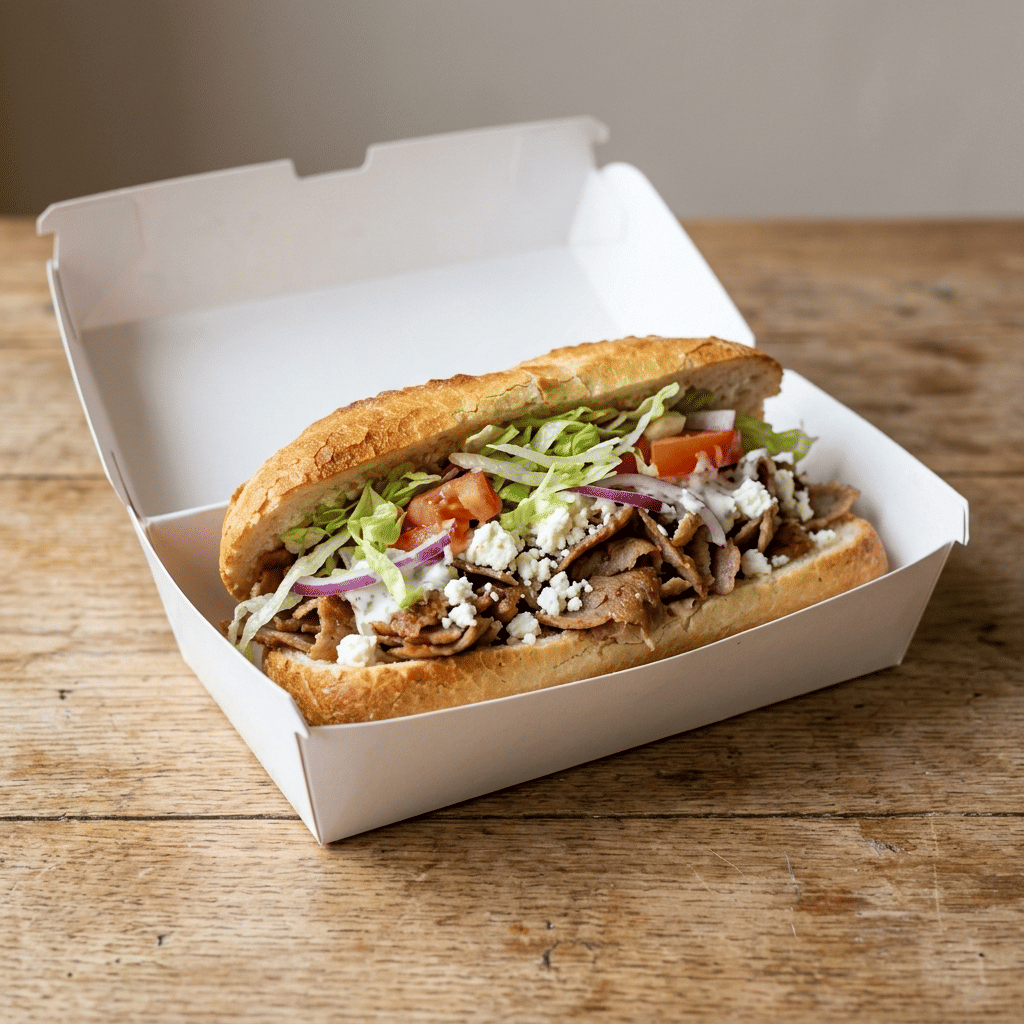 Klein broodje kebab feta kaas