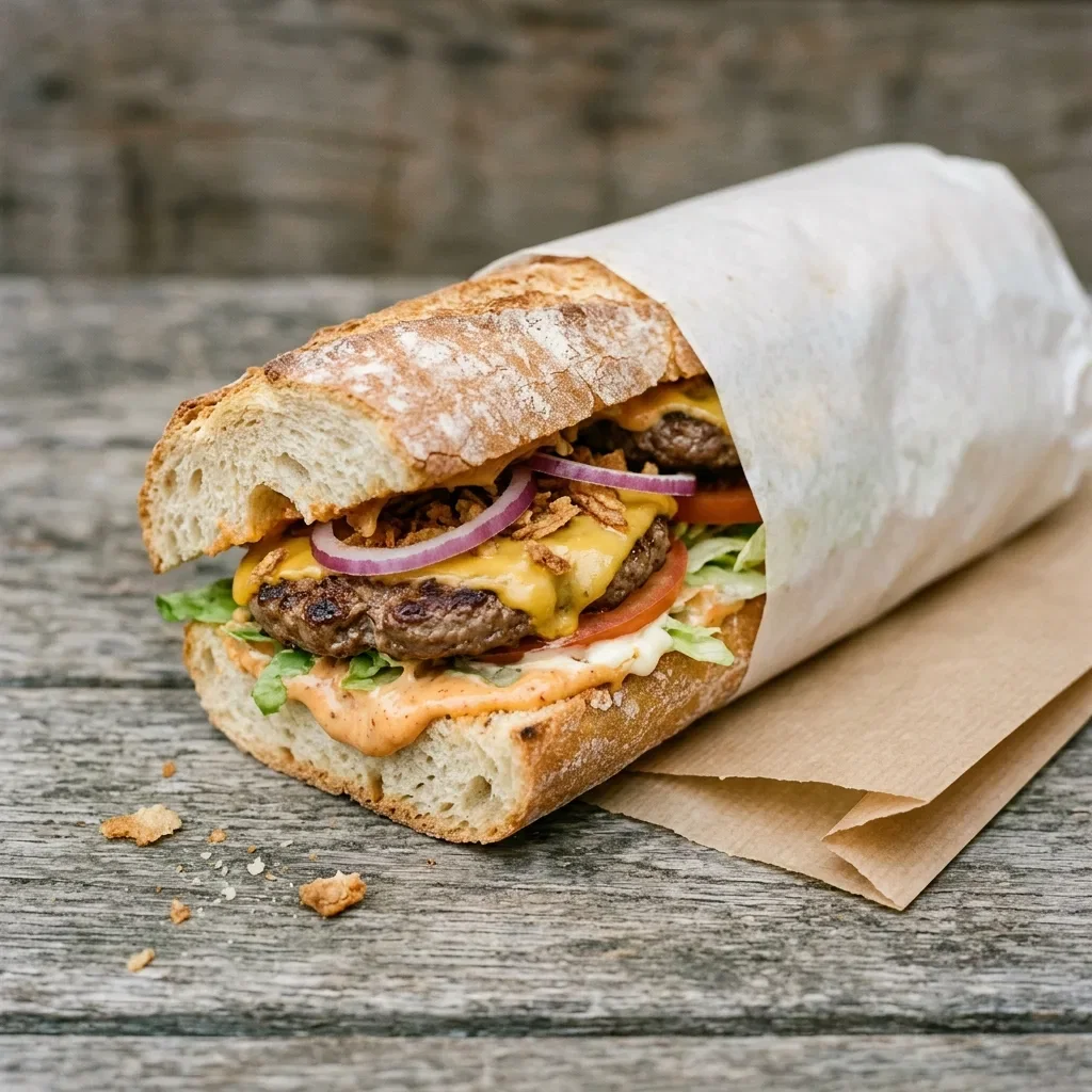 Frans brood dubbel hamburger