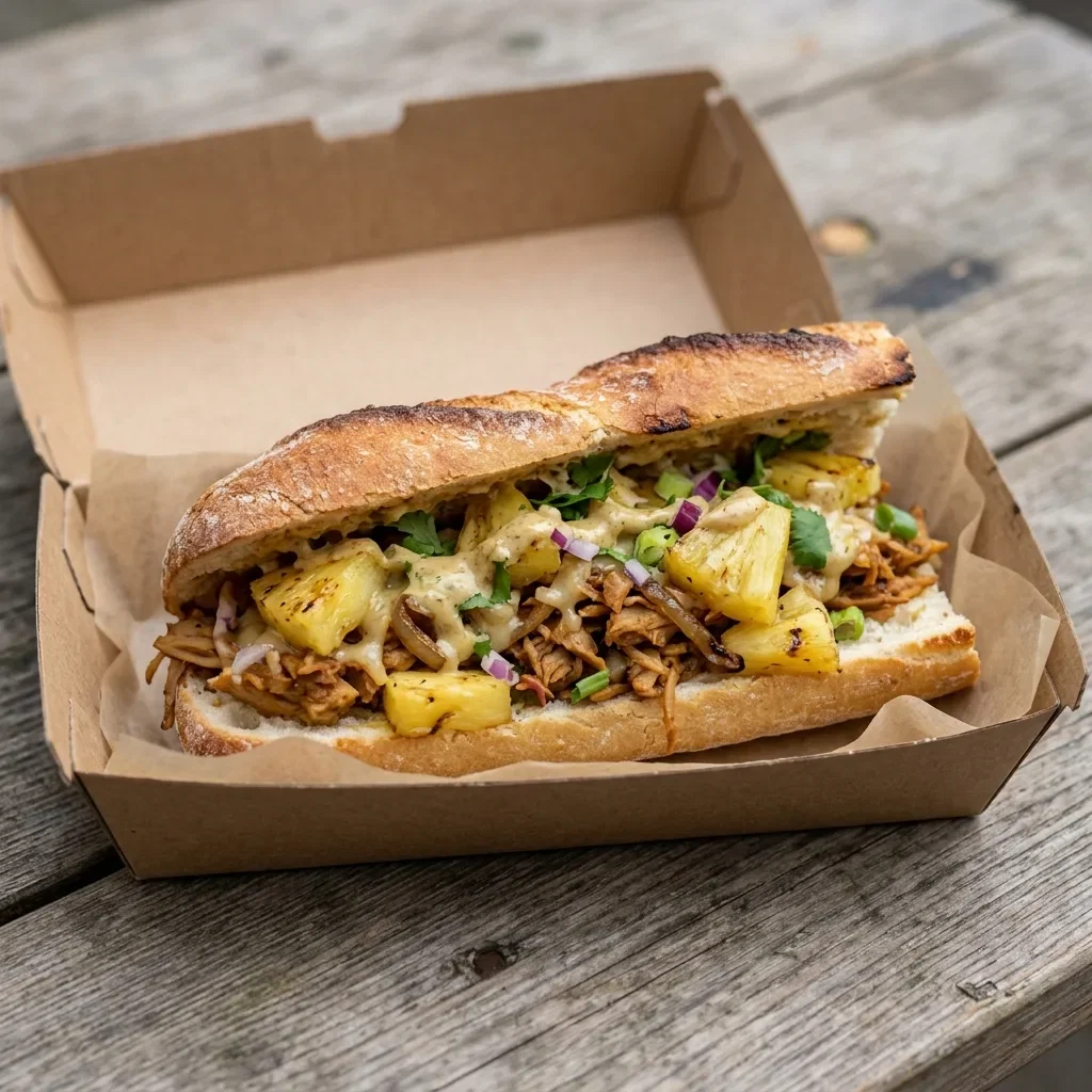 Vegetarisch broodje ananas