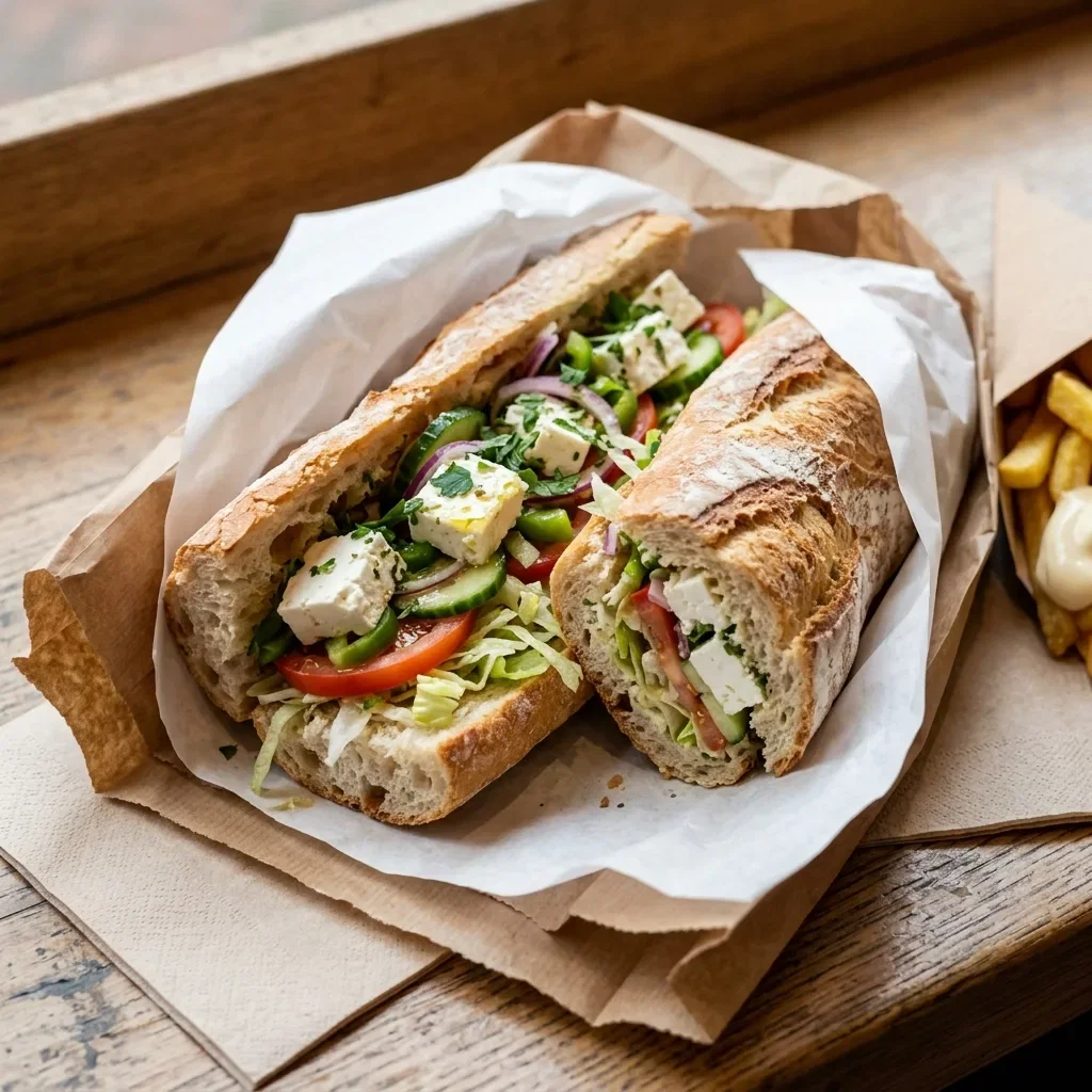 Vegetarisch broodje feta groot