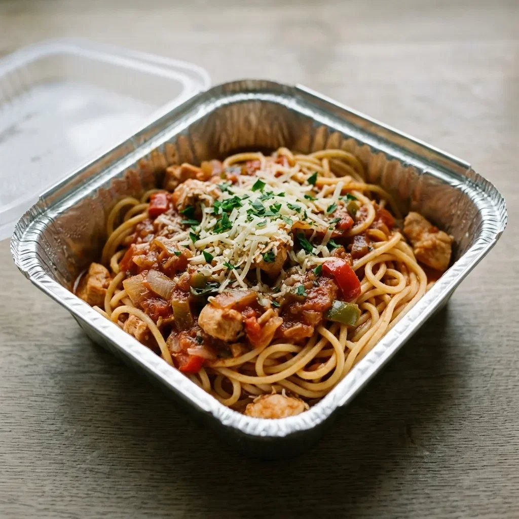 Spaghetti chicken