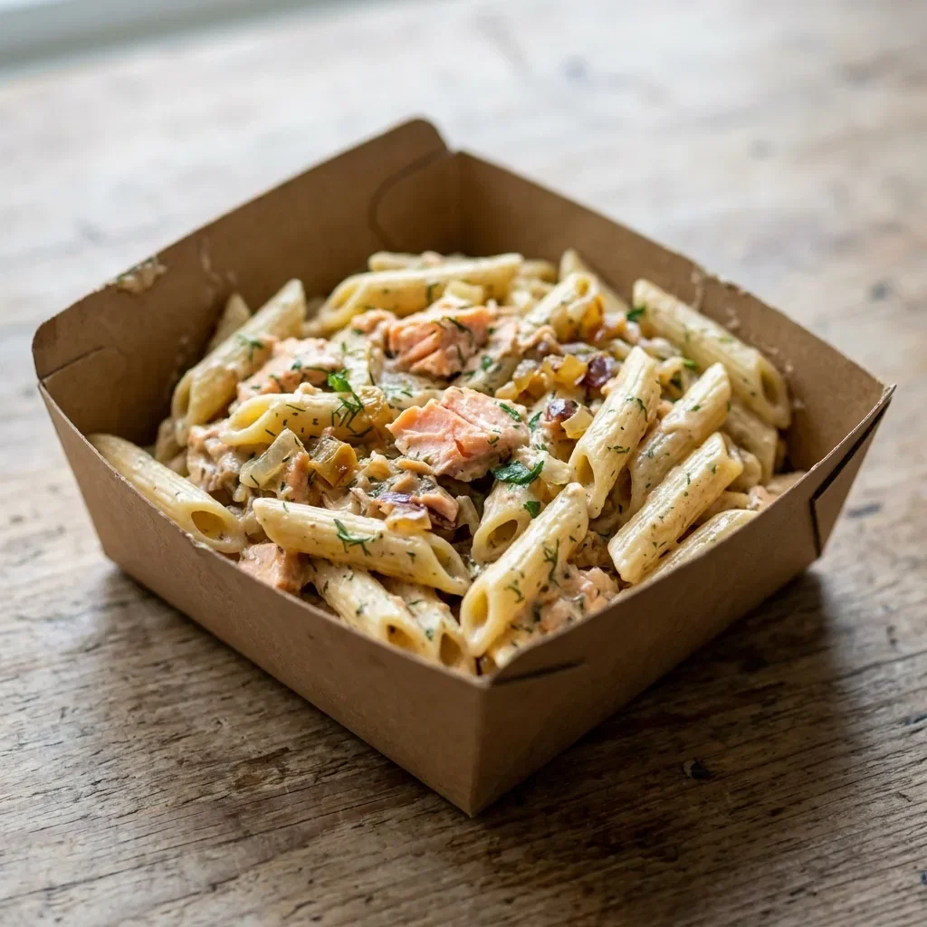 Penne heat salmone