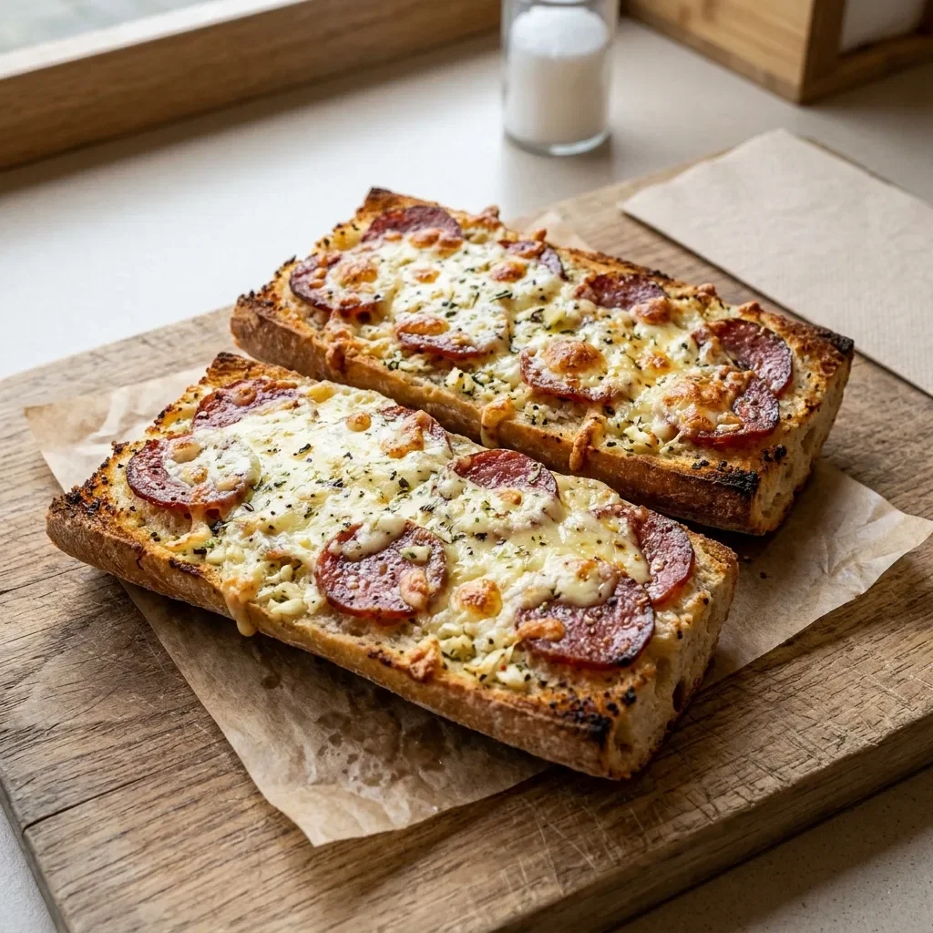 Lookbaguette met kaas en salami