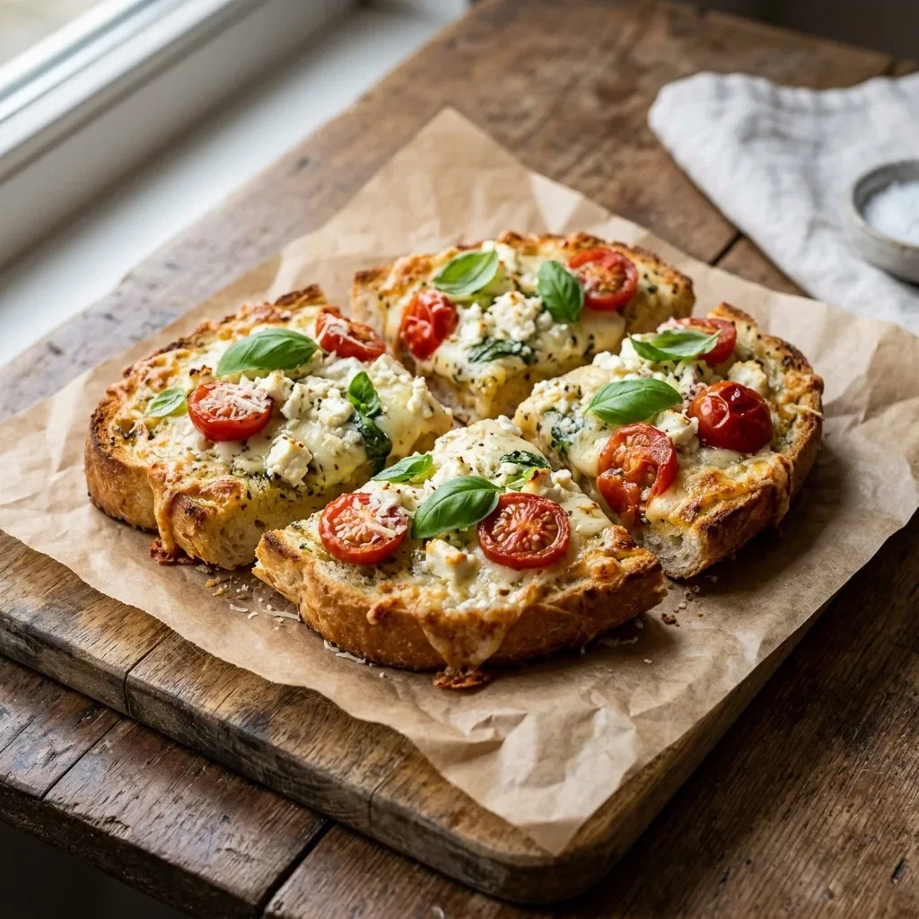 Lookbaguette met feta en tomaat