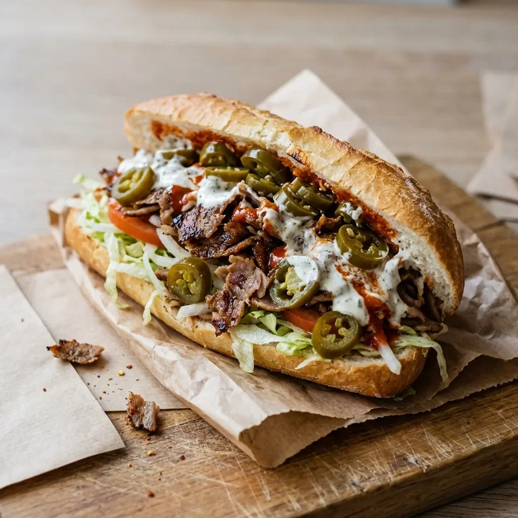 Broodje kebab jalapenos