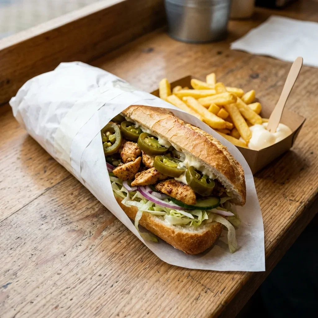 Broodje kip jalapenos