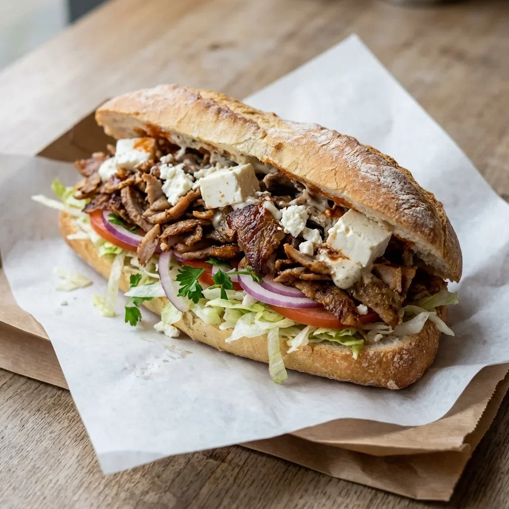 Broodje shoarma feta