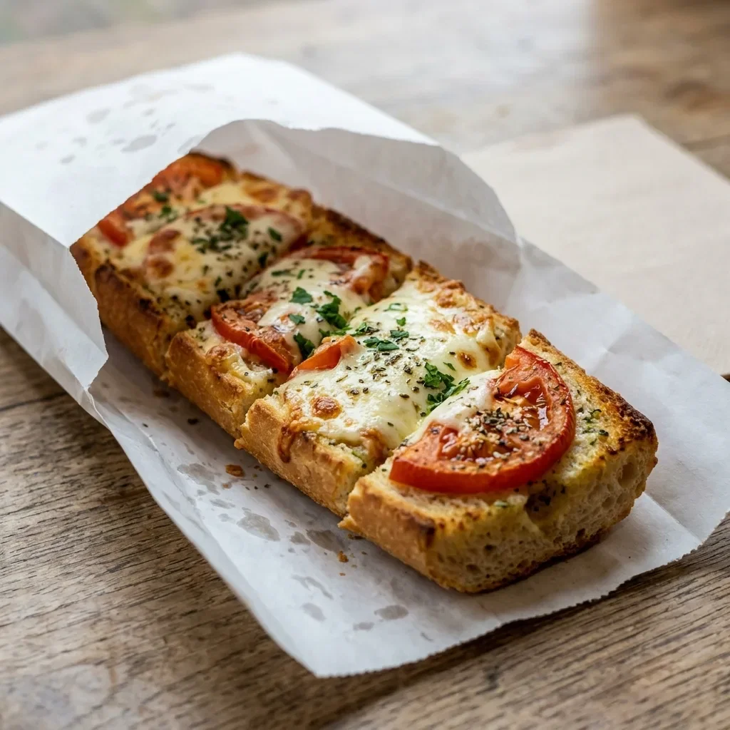 Lookbaguette met mozzarella en tomaat