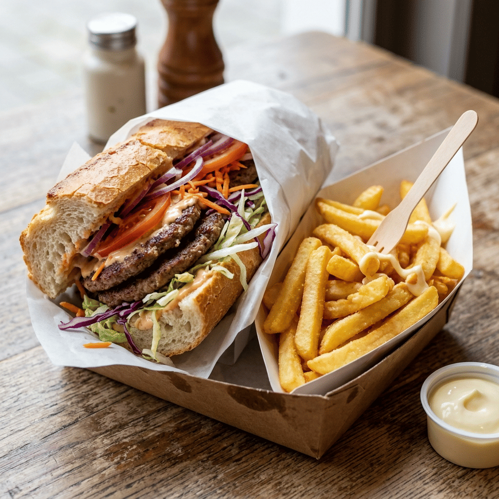 Frans brood dubbel hamburger