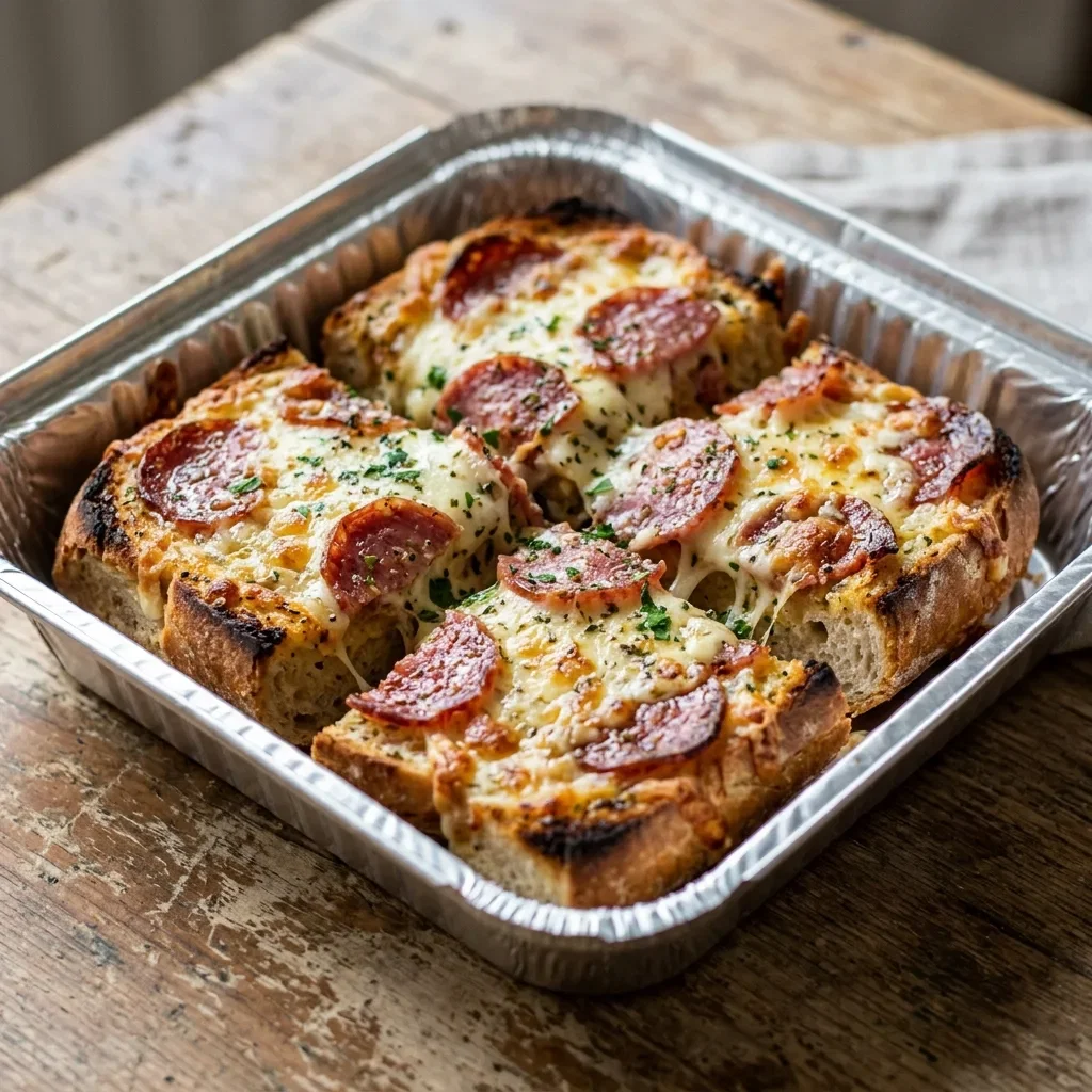 Lookrbood met kaas en salami