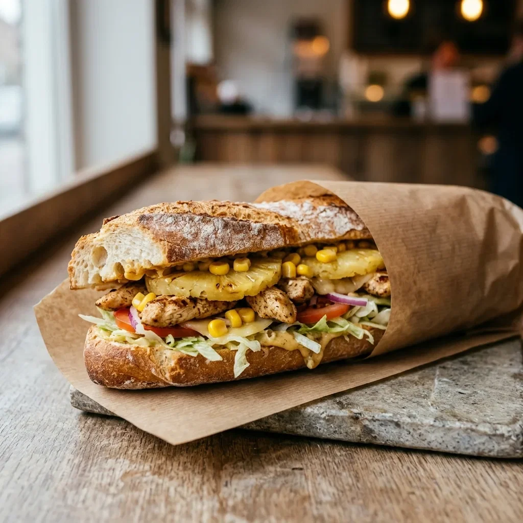 Broodje kipfilet hawaï groot