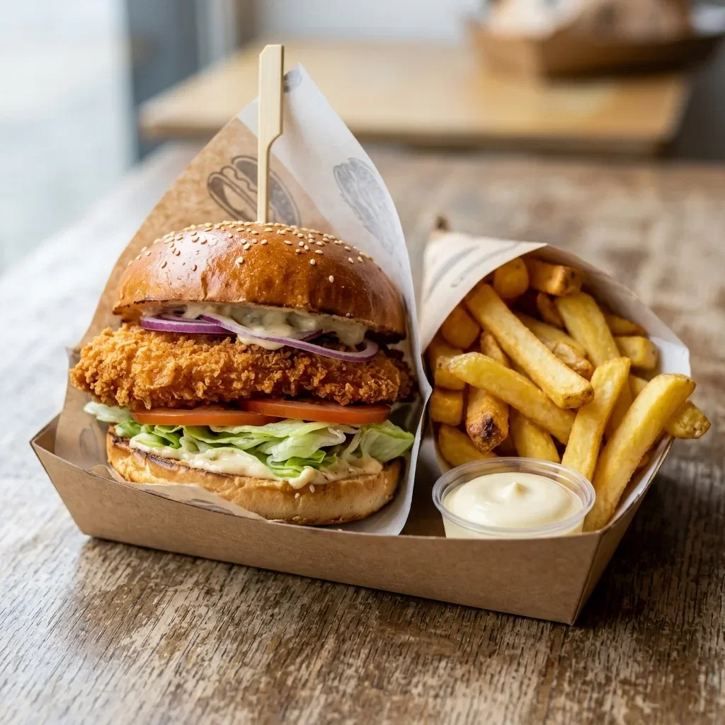 Crispy chicken burger