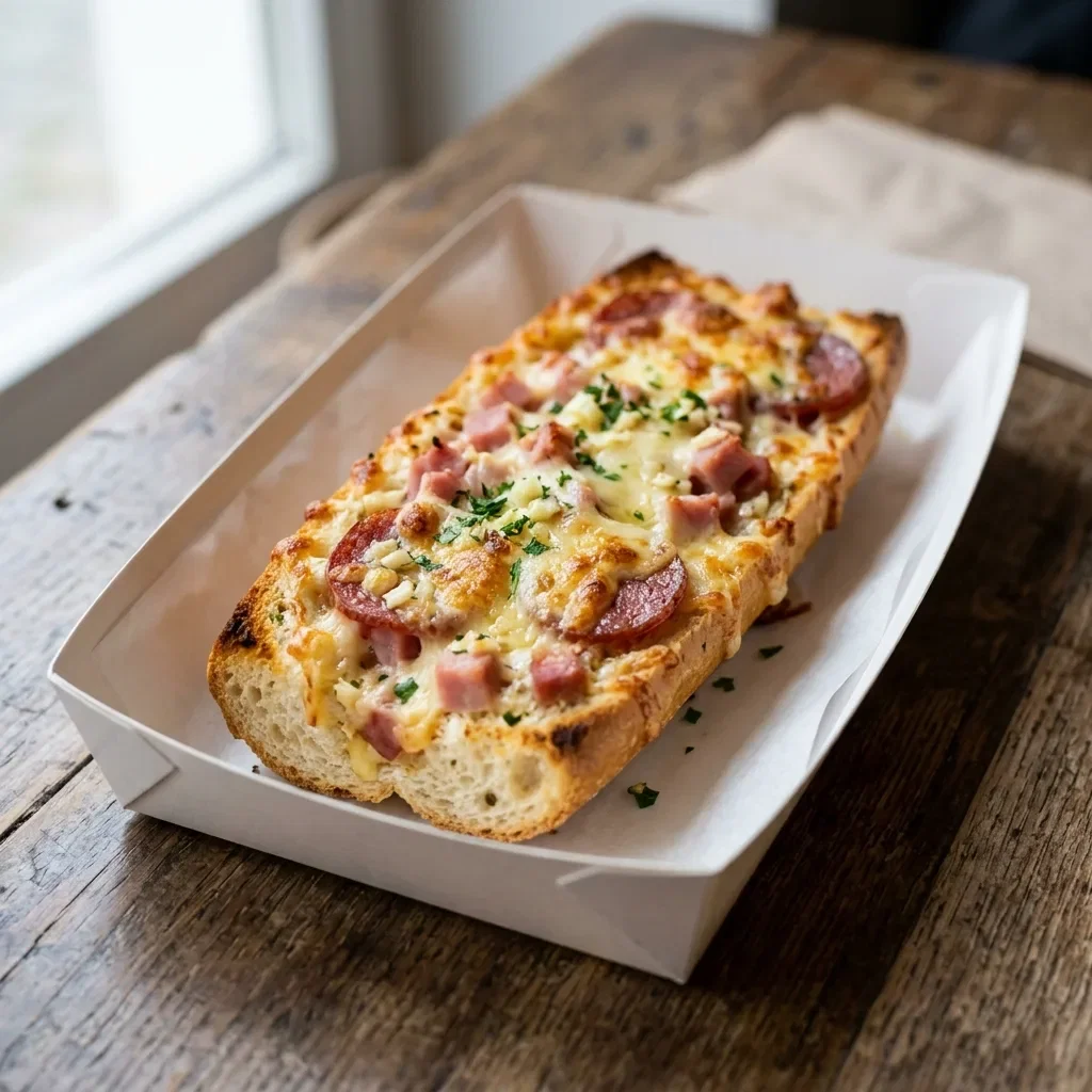 Lookbrood met kaas, ham en salami