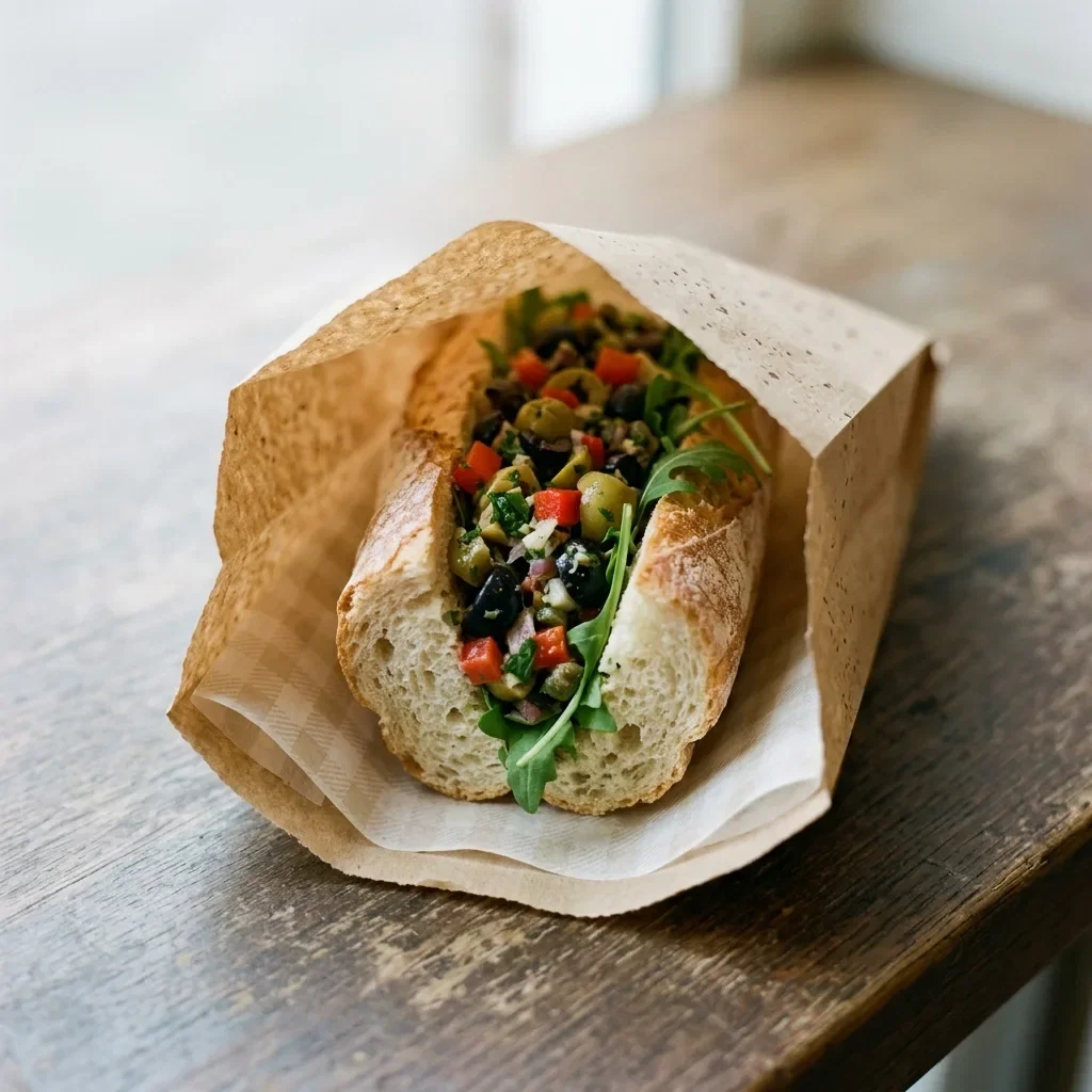 Vegetarisch broodje olijven