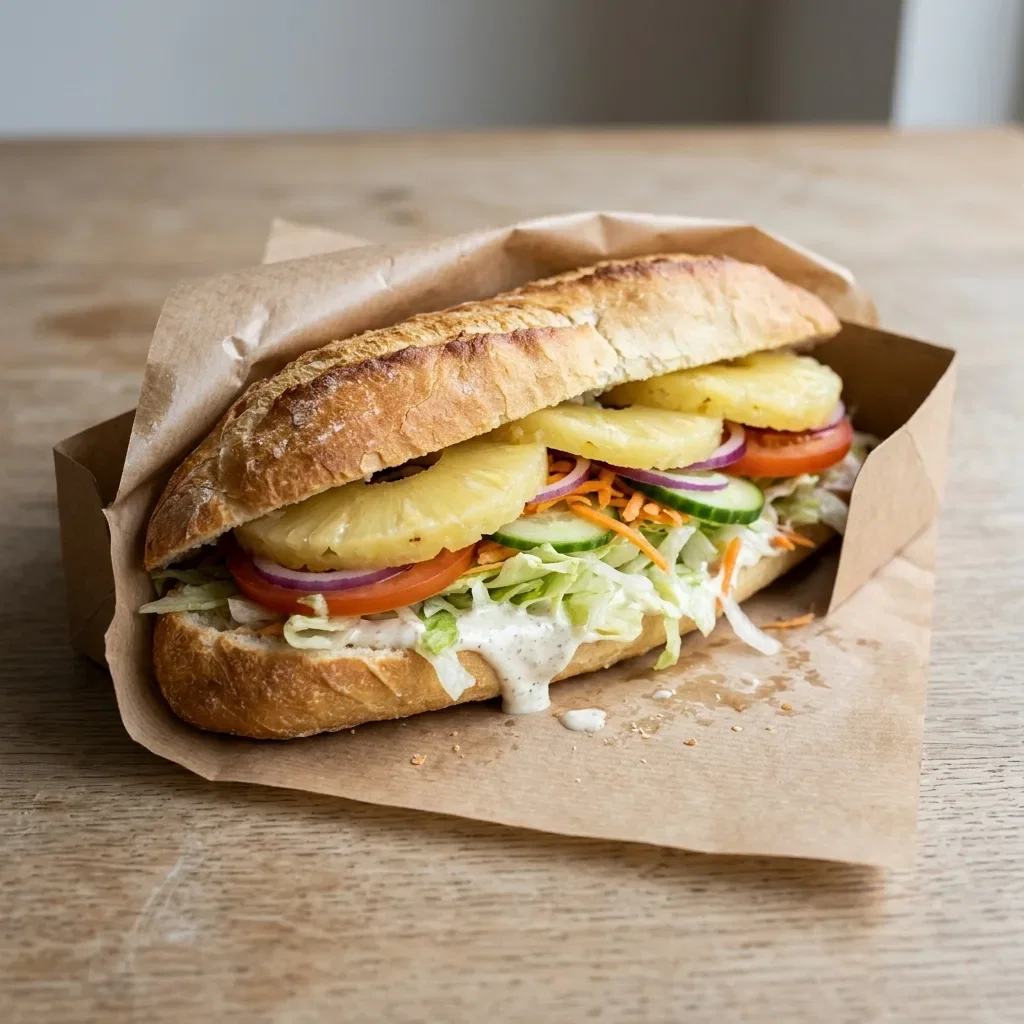Vegetarisch broodje ananas groot