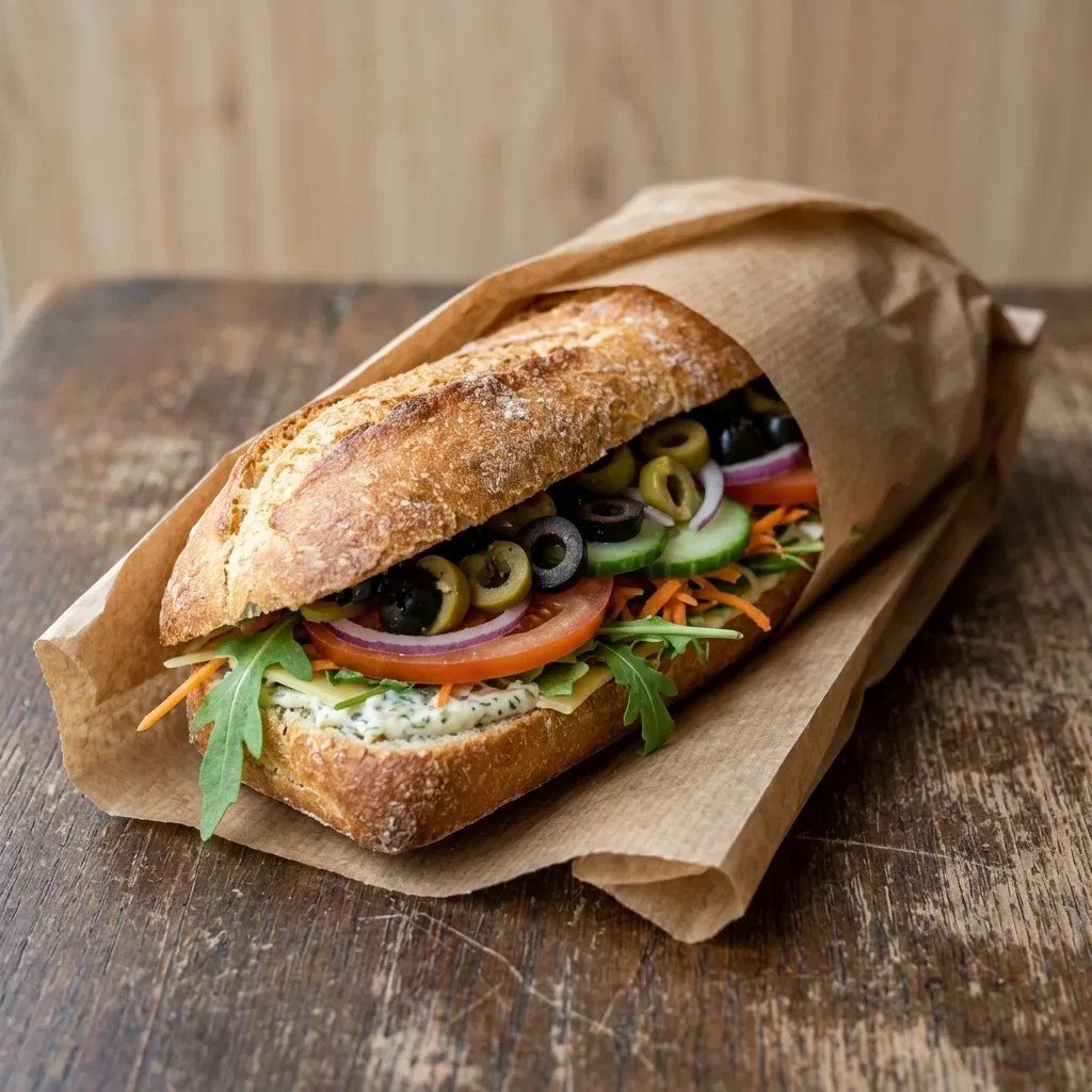 Vegetarisch broodje olijven groot