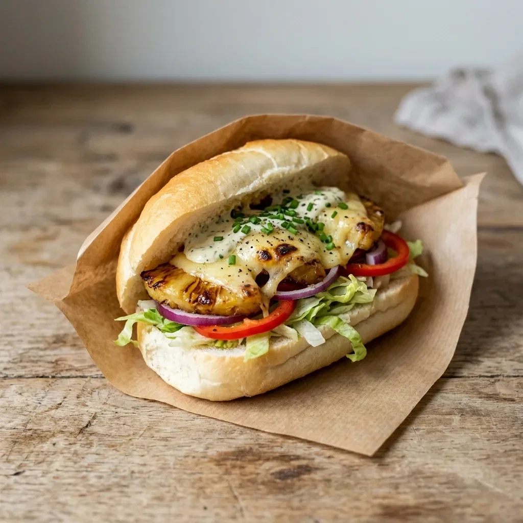 Vegetarisch broodje ananas