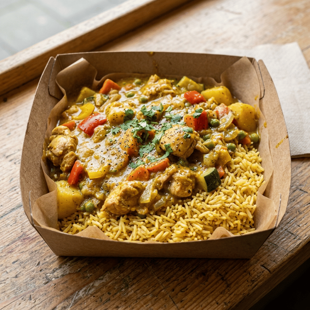 Curryschotel kip met groenten