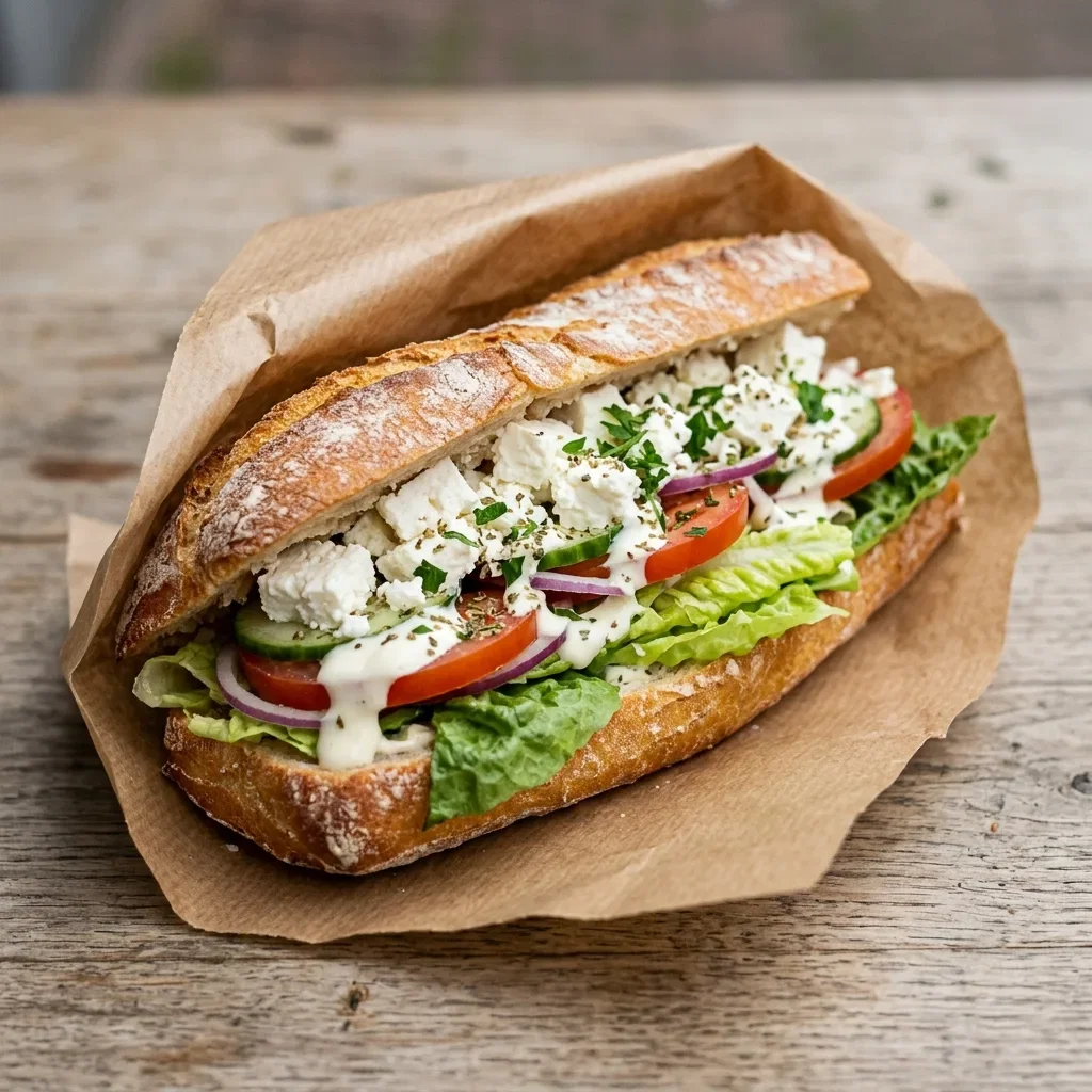 Broodje vegetarisch feta groot