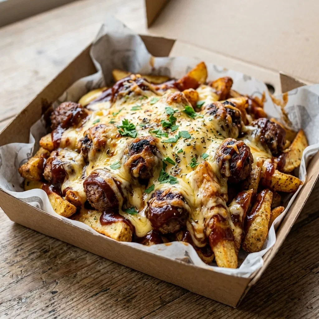 Loaded bbq meatballs