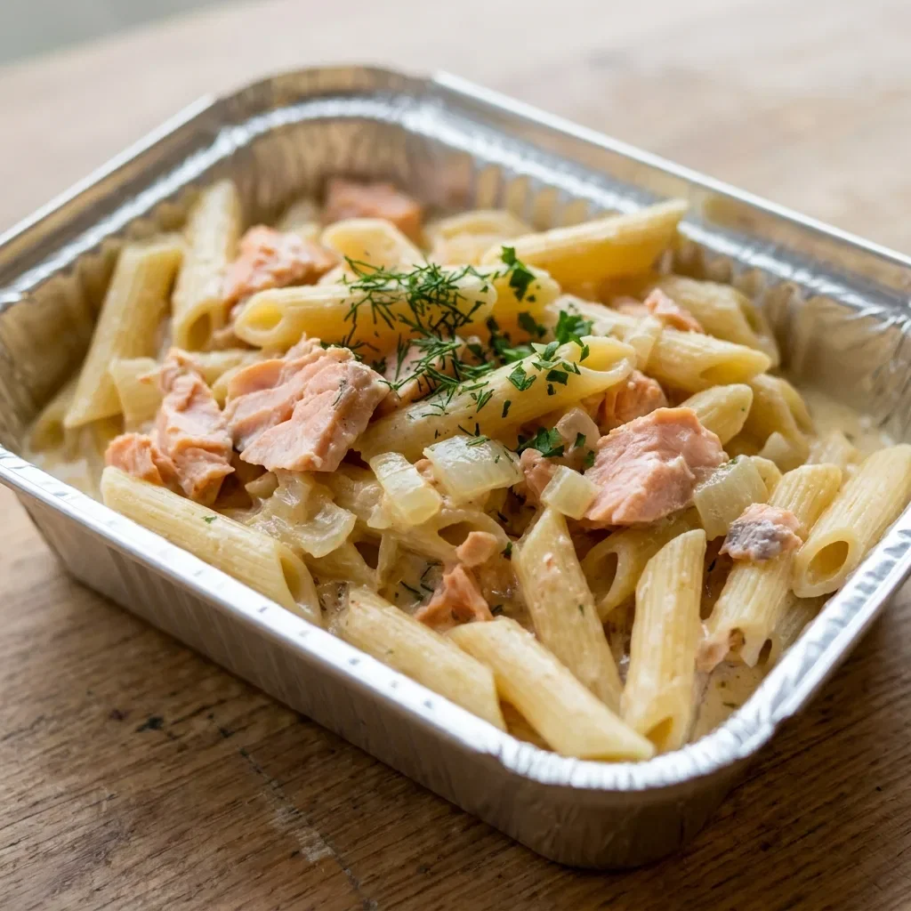 Penne heat salmone