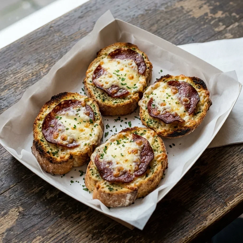 Lookbrood met kaas en salami