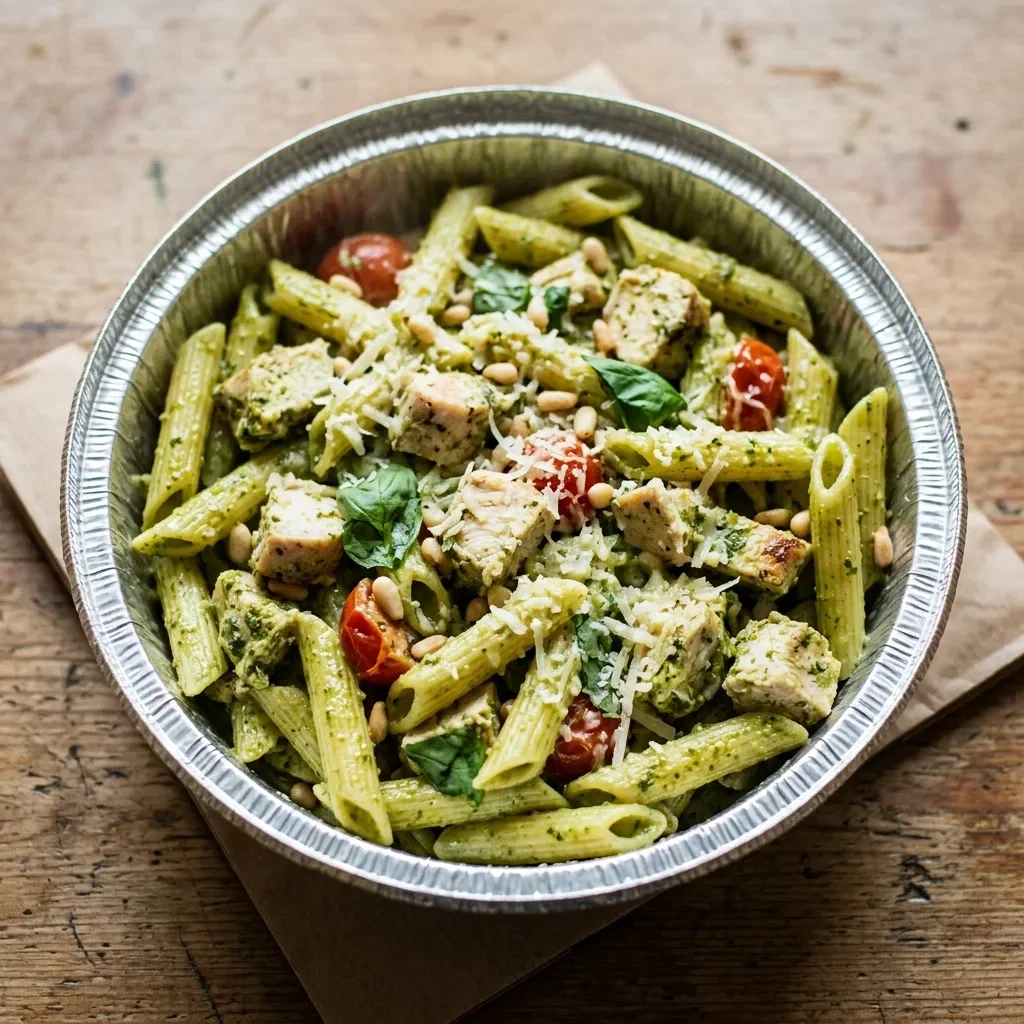 Penne pesto chicken