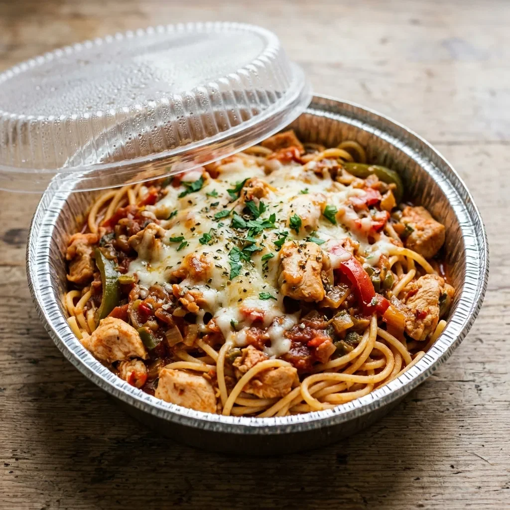 Spaghetti chicken