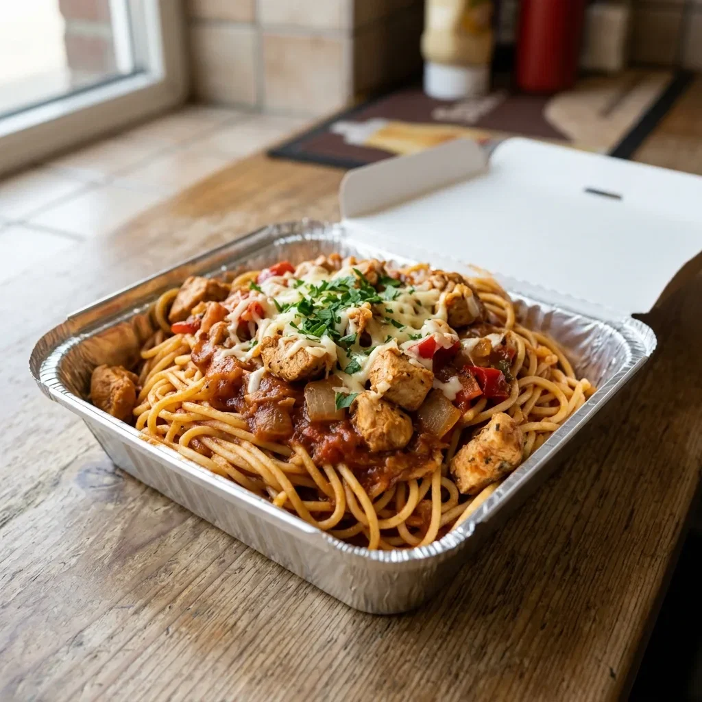 Spaghetti chicken