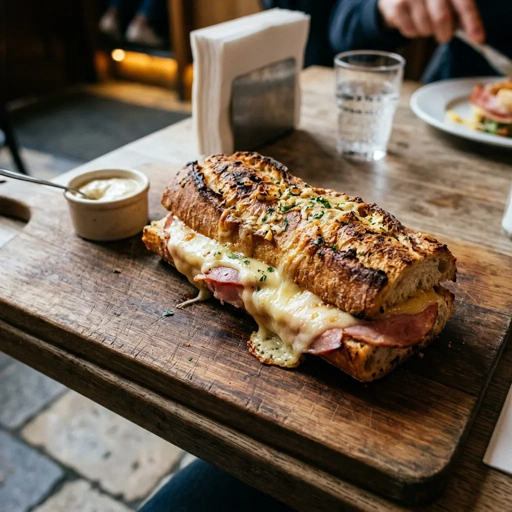 Lookbaguette met kaas en ham