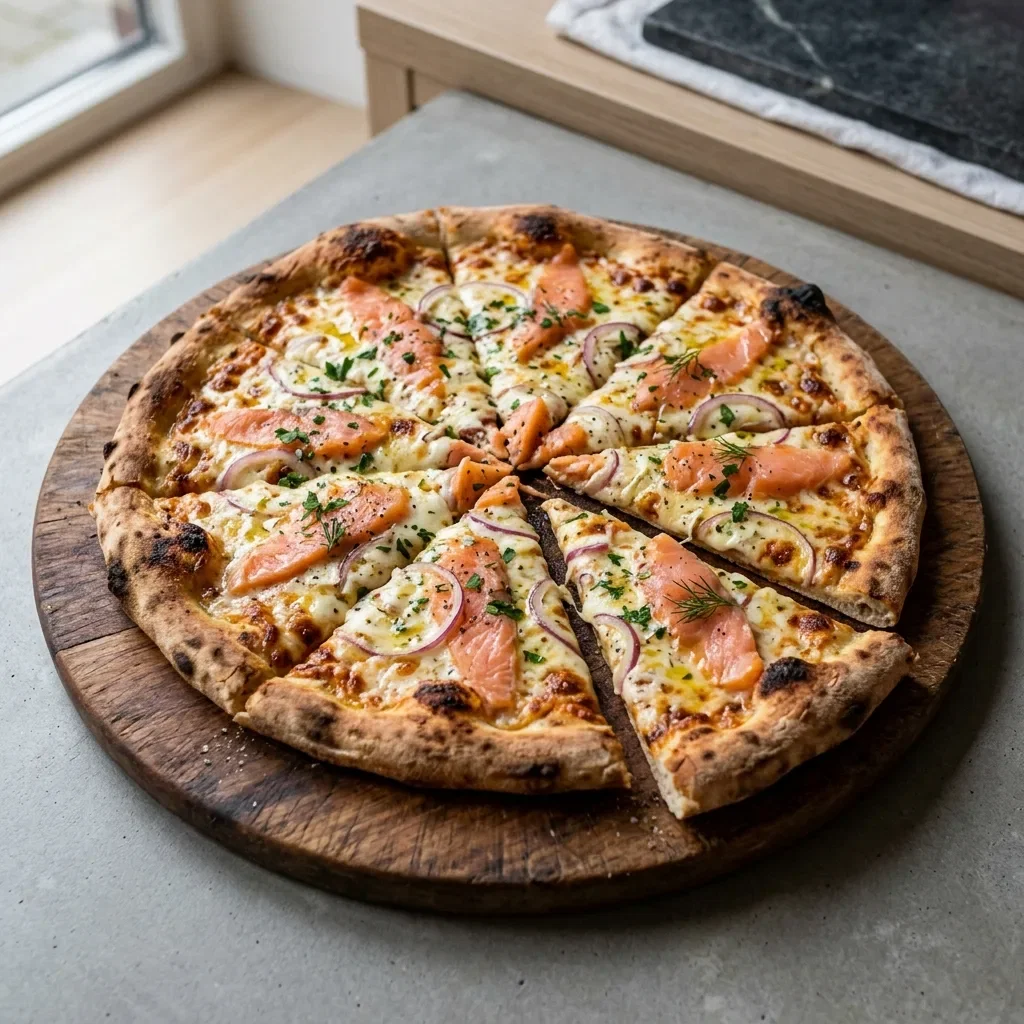 Pizza salmone medium