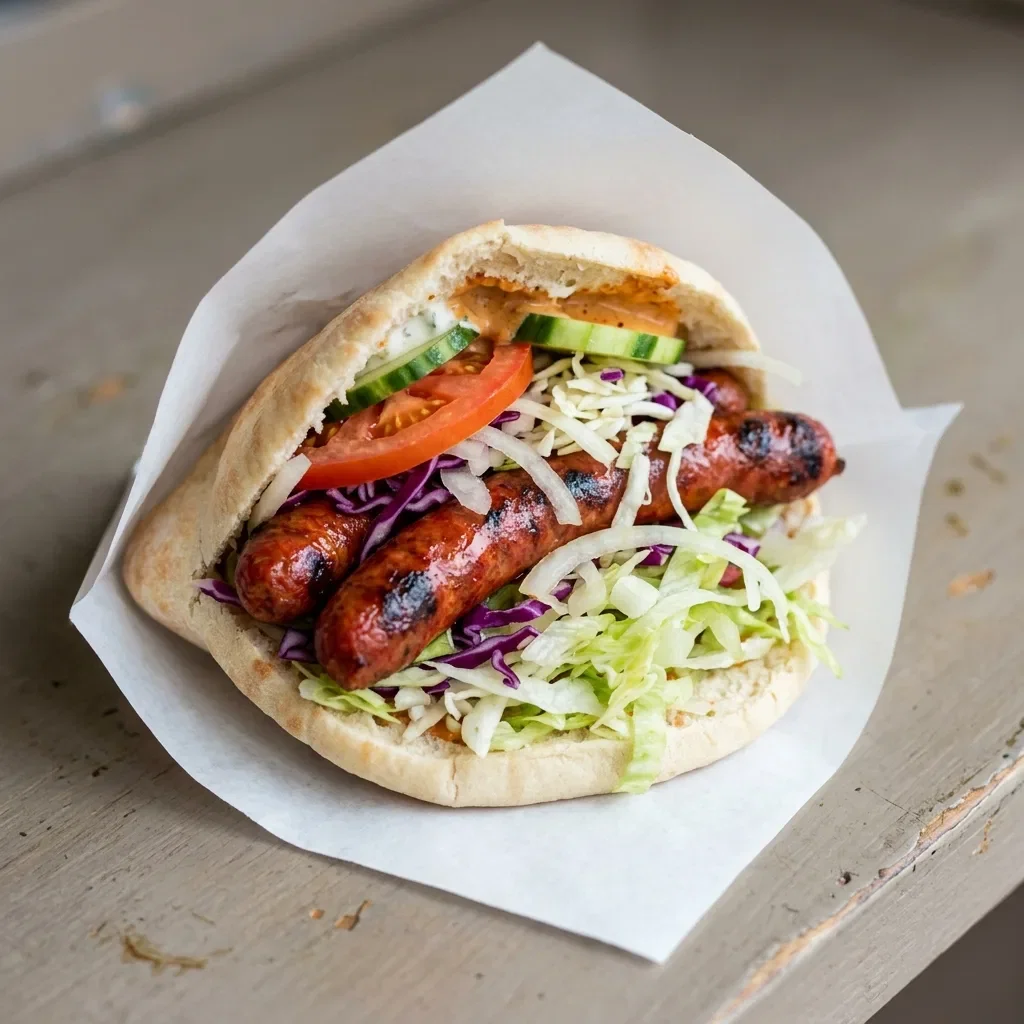 Grote broodje merguez