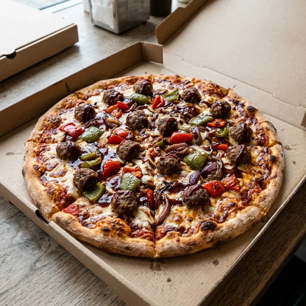 Pizza barbecue meatballs large