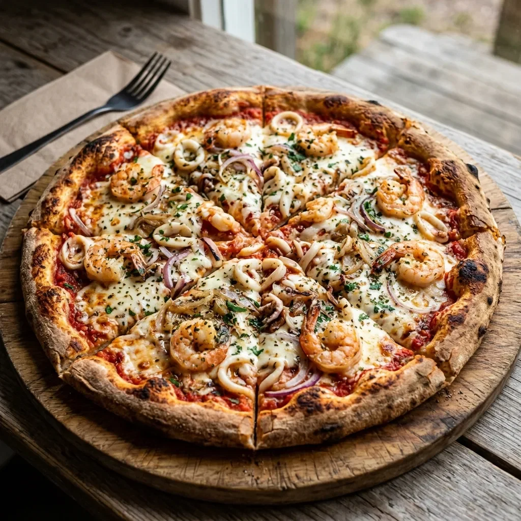 Pizza marinara large