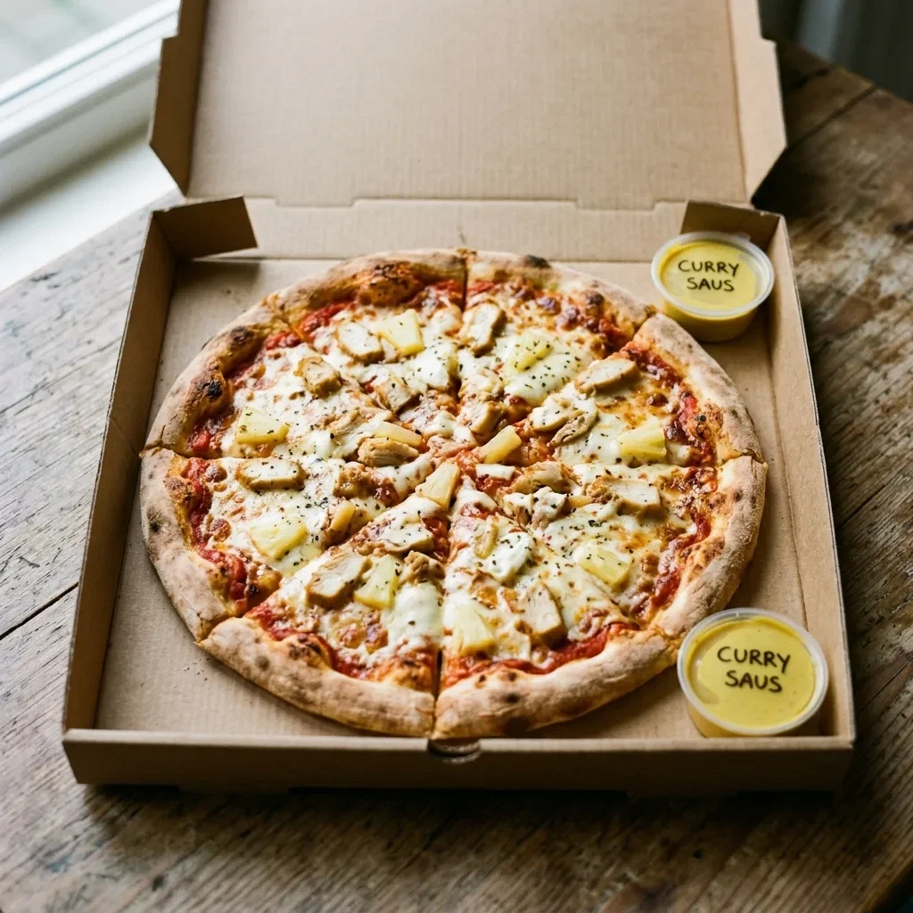 Pizza pollo hawaï medium