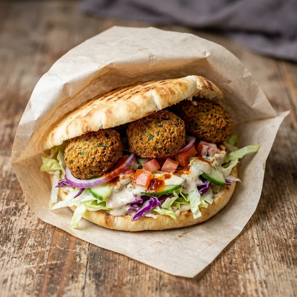 Broodje pita falafel