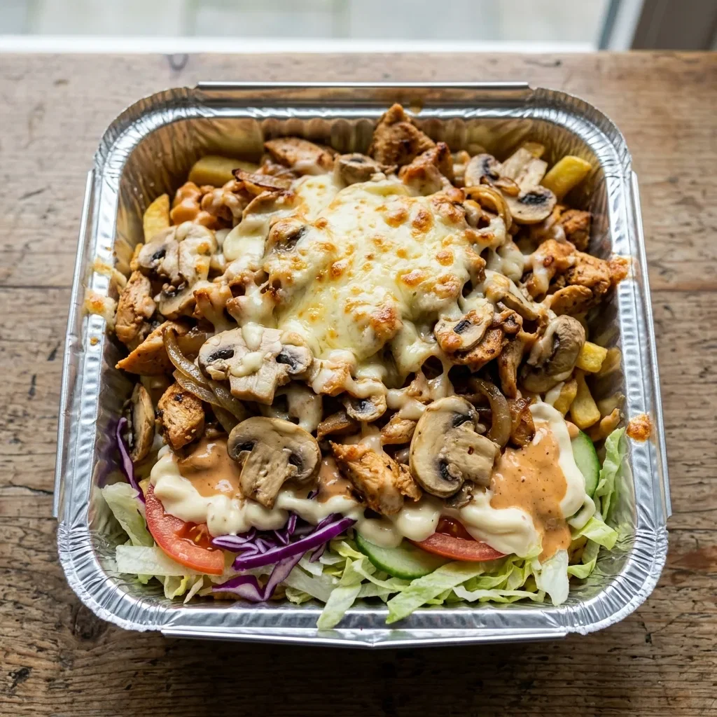 Kapsalon kip champignons