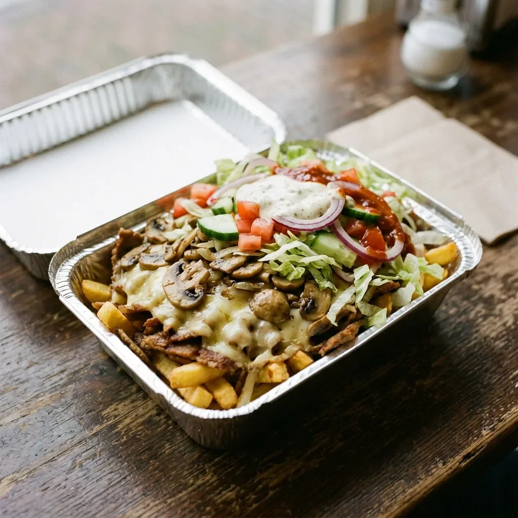 Kapsalon pita champignons