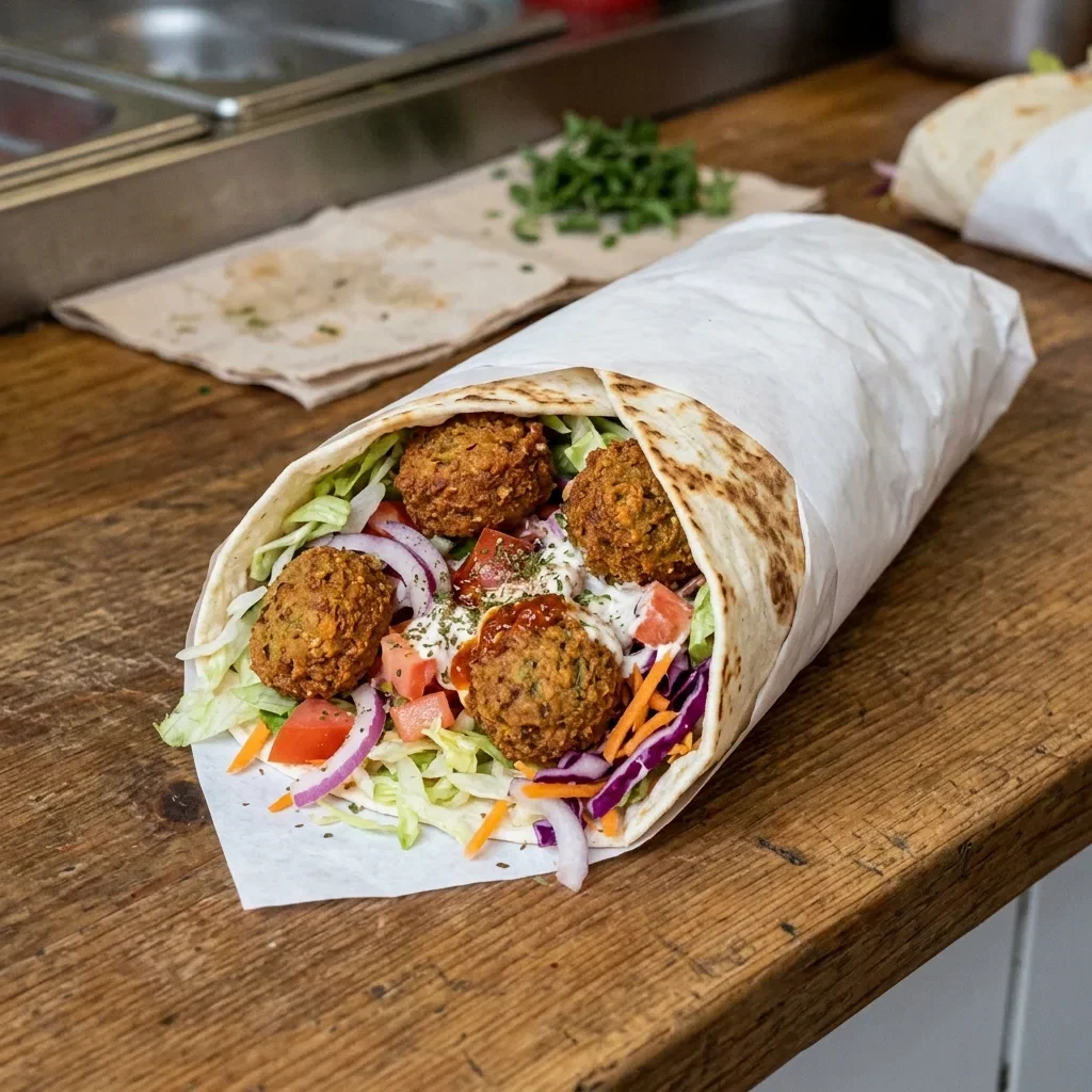 Durum pita falafel