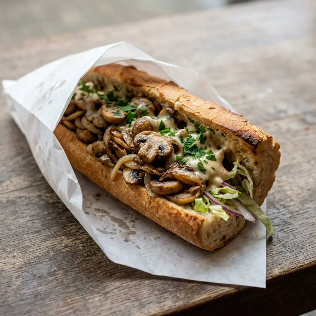 Broodje pita champignons