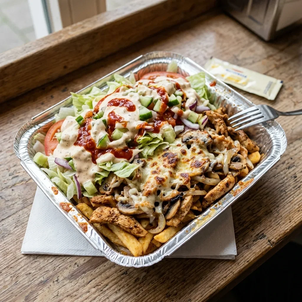 Kapsalon kip champignons